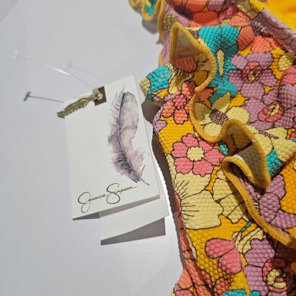 Jessica Simpson Floral Rendevous Ruffled-Neck Swimsuit - Picture 11 of 13